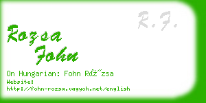 rozsa fohn business card